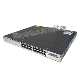 Gigabites del interruptor WS-C3750X-24S-S de la red de Ethernet de Cisco 24 viran el interruptor de la fibra hacia el lado de babor de SFP
