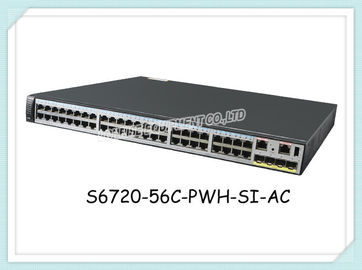 Interruptor de red de S6720-56C-PWH-SI-AC Huawei 32 carruaje de los puertos 4 de los puertos 16x100M/1/2.5/5/10G del gigabit 10 SFP+ PoE++