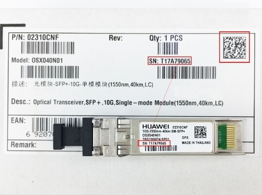OSX040N01  	Transceptor Óptico Huawei  02310CNF   	
SFP+, 10G, Módulo monomodo (1550nm, 40km, LC)