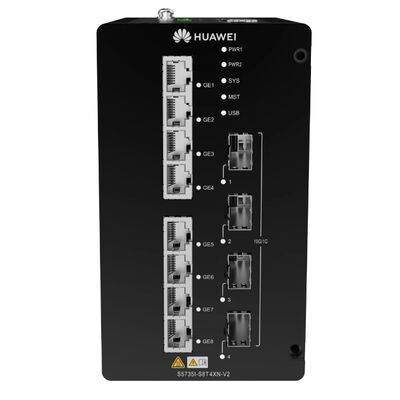 Huawei CloudEngine S5735I-S8T4XN-V2 Industrial Layer 3 Switch. 8×GE RJ45 + 4×10GE SFP+ DIN-Rail Gestionado por Ethernet