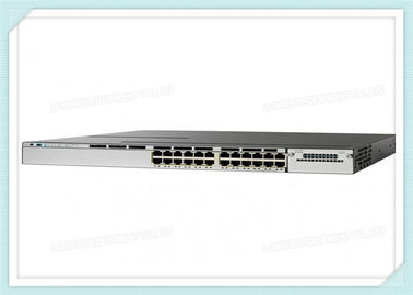 Interruptor WS-C3850-24P-E 24 de Cisco * 10/100/1000 Ethernet POE+ vira la capa apilable manejada 3 del interruptor hacia el lado de babor del servicio del IP