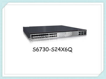 Los interruptores de red de S6730-S24X6Q Huawei 24*10GE SFP+ viran puertos de 6*40GE hacia el lado de babor QSFP
