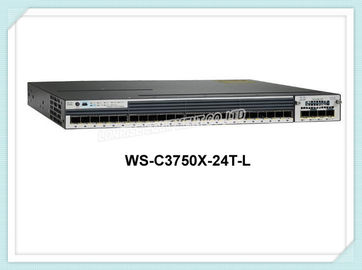 Interruptor de Ethernet de la fibra óptica de los puertos del interruptor WS-C3750X-24T-L 24 de la red de Ethernet de Cisco