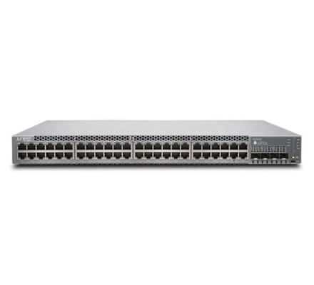 EX3400-48P EX3400 48 puertos 10/100/1000BaseT PoE+ 4 X 1/10G SFP/SFP+ 2 X 40G QSFP+ Ventiladores redundantes Flujo de aire de adelante hacia atrás