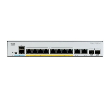 C1000-8P-2G-L Cisco Catalyst 1000 Series Switches 8x 10/100/1000 Puertos Ethernet PoE+ 2x 1G SFP RJ-45 Uplinks combinados