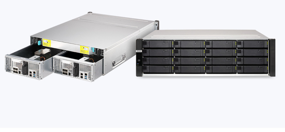 El servidor de rack QNAP ES1686dc Enterprise ZFS NAS cuenta con procesadores Intel® Xeon® D