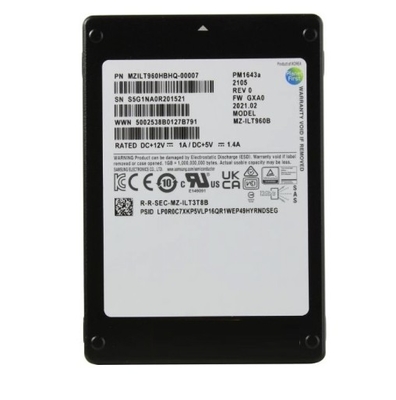 MZILT3T8HBLS-00007 Samsung PM1643A MZILT3T8HBLS-00007 SSD 3.84TB SAS 12Gb/s Nuevo