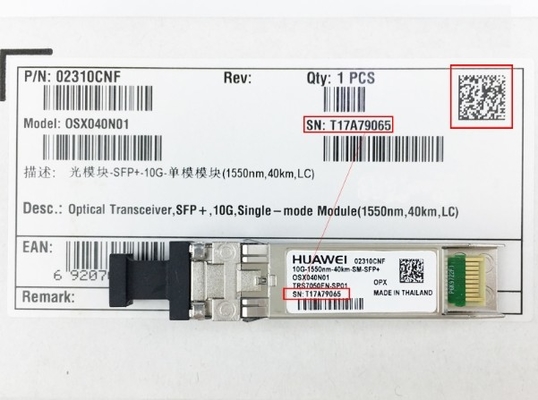 OSX040N01 Transceptor óptico de Huawei OSX040N01 02310CNF SFP+ 10G Módulo multimodo ((1550nm 40km LC LRM)