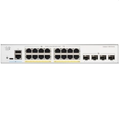 Cisco C1300-16P-4X 16x 10/100/1000 puertos Puertos PoE + con presupuesto de energía de 120W 4x 10 Gigabit SFP + montable en rack