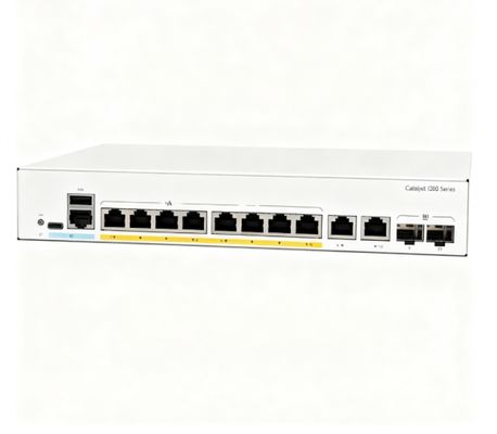 C1200-8FP-2G Puertos montables en rack 120W Presupuesto de energía 2x Gigabit Copper/1000 Puertos combinados SFP SNMP C1200-8FP-2G
