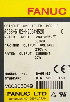 Fanuc A06B-6102-H206 Servoamplificador de husillo CNC 200-240V CA de alta precisión