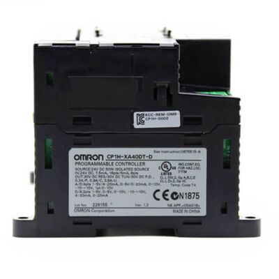 Unidad de CPU PLC Omron CP1H-XA40DT1-D con 40 E/S, E/S analógica y alimentación de 24 V CC para automatización industrial