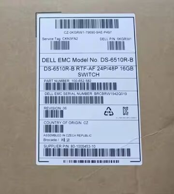 Brócate BR-6510-24-16G-R 24 puertos 16G Fibra de Canal SAN Switch, 408Gbps, 1U montaje en el bastidor