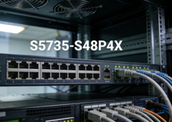 Switch PoE+ Gigabit Huawei S5735-S48P4X de 48 puertos, 4 × SFP+ 10G de enlace ascendente, capacidad de conmutación de 672 Gbps, montaje en rack de 1U