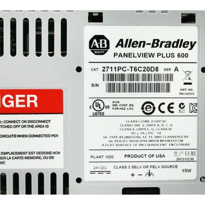 Allen-Bradley 2711PC-T6C20D8 PanelView Plus 6 Compact 600 HMI Terminal Pantalla táctil Ethernet RS232