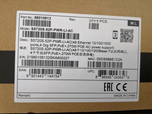 Huawei S5720S-52P-PWR-LI-AC Switch PoE+ Gigabit de 48 puertos con 4 SFP