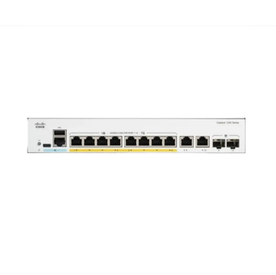 Conmutador Gigabit Ethernet de 8 puertos Cisco C1200-8T-E-2G Catalyst serie 1200 con 2 enlaces ascendentes SFP
