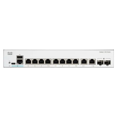 Conmutador Gigabit PoE+ de 8 puertos Cisco C1300-8FP-2G Catalyst 1300 con 2 enlaces ascendentes combinados GE
